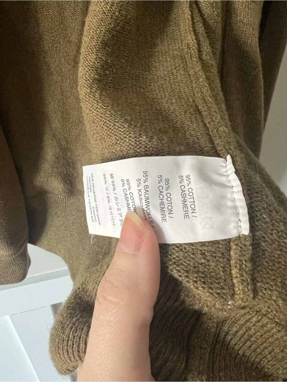 J.Crew Olive Brown Cotton Cashmere Zip Hoodie Sweater Large Lightweight